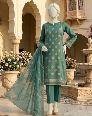 3 Piece Embroidered Suit- Vol-2
