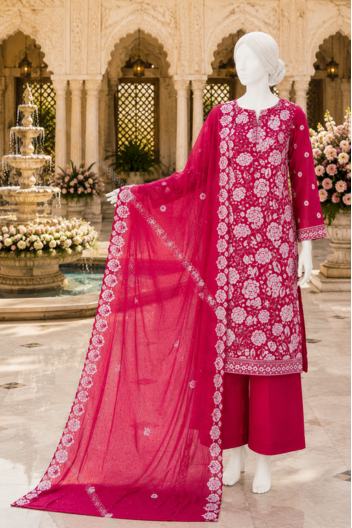 3 Piece Embroidered Suit- Vol-1